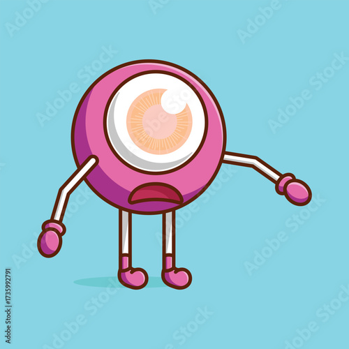Simple Cataract Eyeball Char cartoon vector illustration Eye Sight Day concept icon isolated