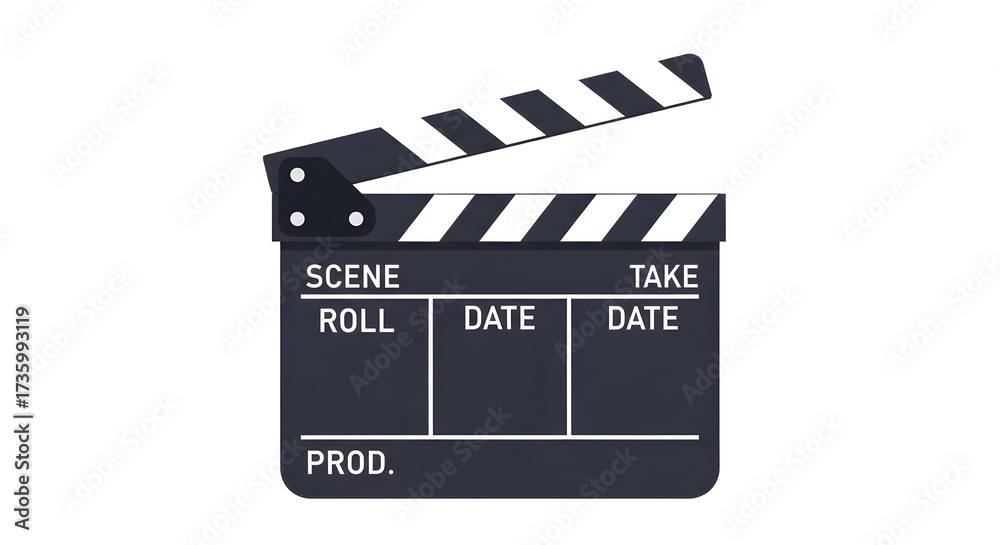 Fototapeta premium A clapperboard is a filmmaking device used to help synchronize audio and video recordings, commonly seen on film sets