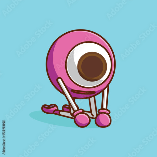 Simple Empty Stare Eye Char cartoon vector illustration Eye Sight Day concept icon isolated