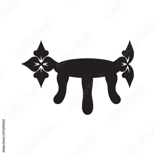 Floral Silhouette Quadruped Creature