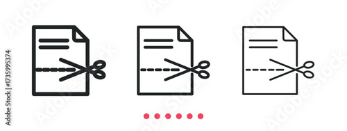 Cut icon. Thin line icon vector