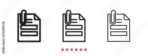 Attachment icon. Thin line icon vector