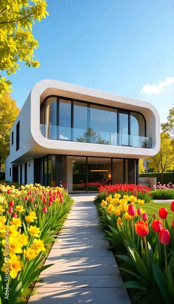 Obraz premium modern building with flowers
