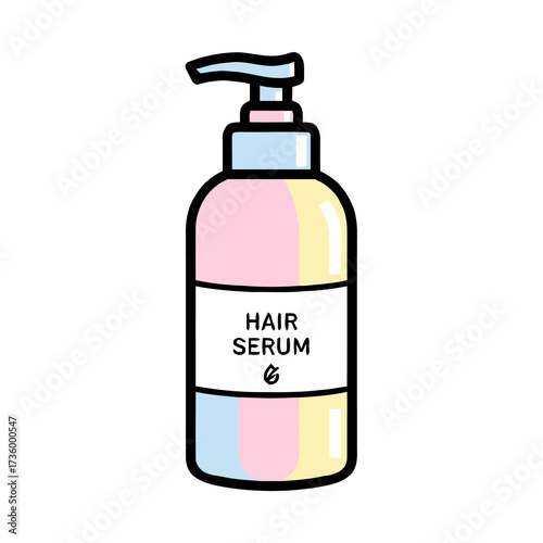 Bottle hair serum with pump dispenser