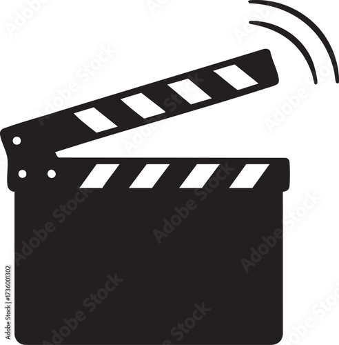 Clapperboard in Action Pose silhouette vector Illustration