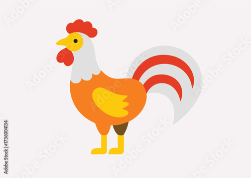Black Rooster line art Vector silhouette