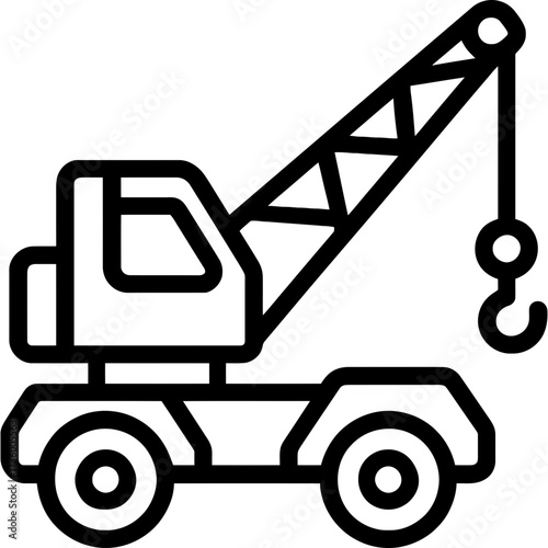 Minimalistic rough-terrain crane icon