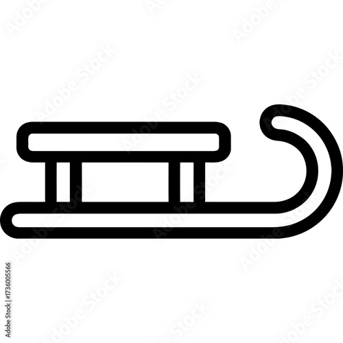 Minimalistic toboggan sled icon design