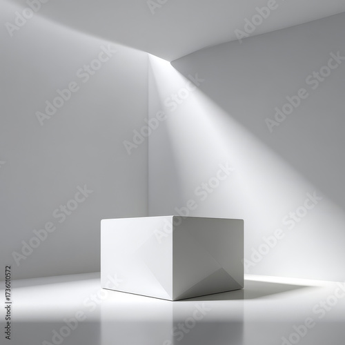 Empty Product Podium - Neutral White Colors