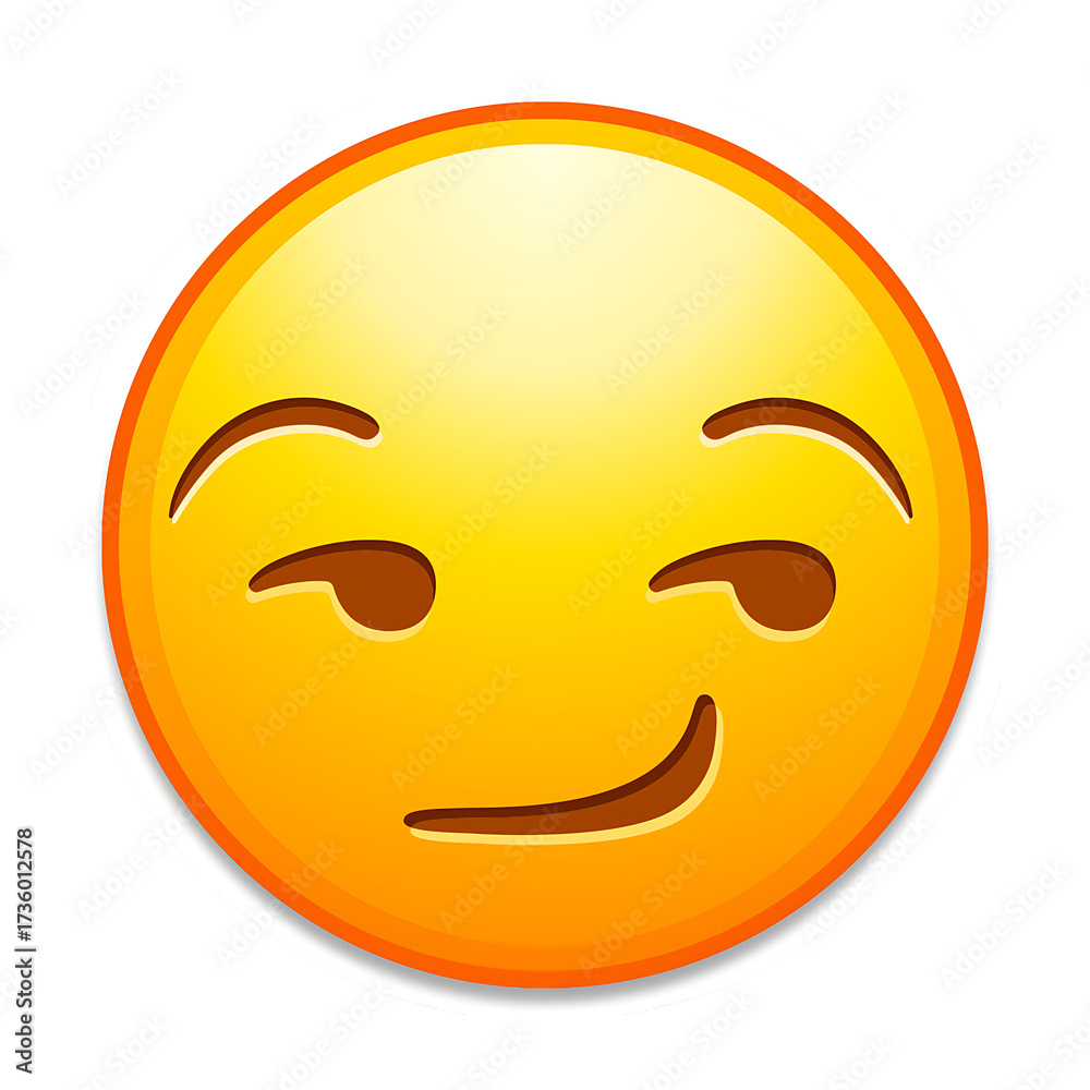 Fototapeta premium Winking Briefly closing one eye as a friendly or suggestive gesture emoji