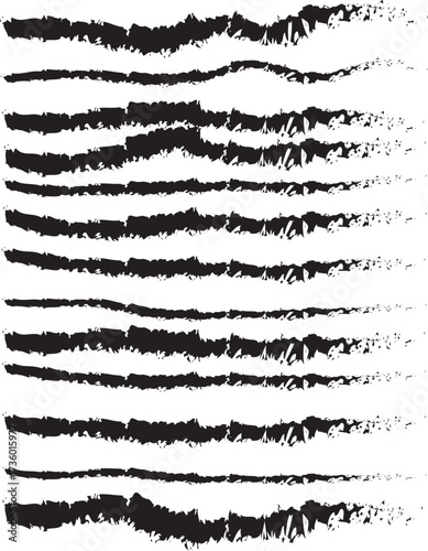 Black grunge brush stoke line set. Hand drawn crayon underline. divider collection. doodle hand drawn swashes and flourishes. Ornate swirl swashes, set of grunge black paint, ink brush strokes. brush 