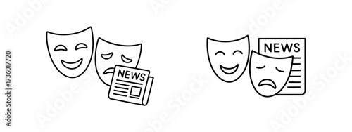 sad news or Good News vector line art 