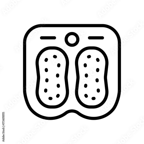 Leg hydro massage outline icon. Physio therapy. Spa treatment. Foot bath. Healthcare, skincare, wellness contour symbol. Vector isolated illustration.