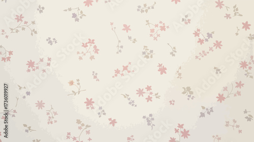 Delicate Pastel Floral Pattern with Subtle Texture and Faded Colors background.