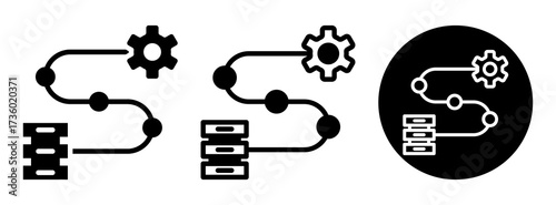 Data Pipeline Icon Collection Glyph & Mixed Style