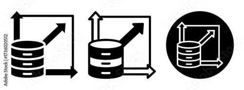 Database Scalability Icon Collection Glyph & Mixed Style