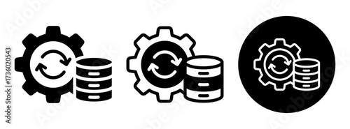 Data Processing Icon Collection Glyph & Mixed Style