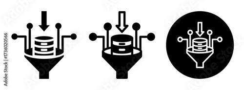 Data Ingestion Icon Collection Glyph & Mixed Style