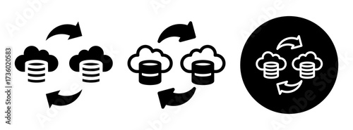 Data Migration Icon Collection Glyph & Mixed Style