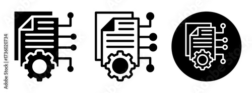 Digital Data Icon Collection Glyph & Mixed Style