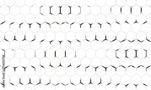 Abstract white hexagon geometric pattern background. Futuristic digital high-technology banner