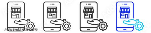 Stock Update icon set in creative outline style for corporate use and business operations with multiple thickness variations and scalable vector formats included