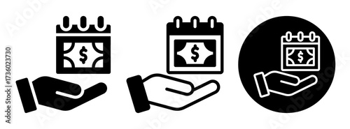 Payment Day Icon Collection Glyph & Mixed Style