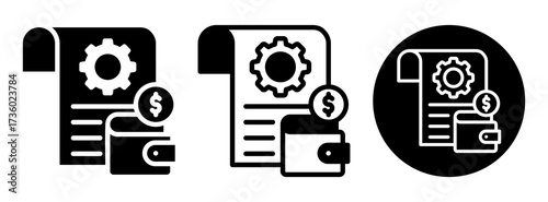 Expense Management Icon Collection Glyph & Mixed Style