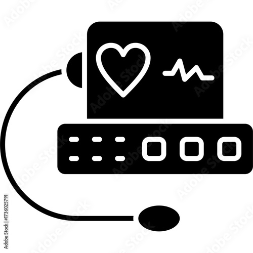 Blood Pressure Monitor Icon Vector Element