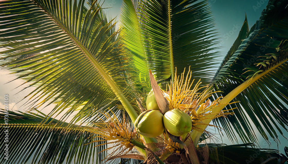 Fototapeta premium Coconut Flower In Coconut Tree