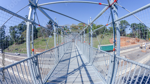 Steel Pedestrian Bridge Highway Walkway Crossing Temporary Structure