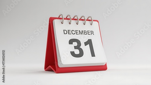 A red desk calendar prominently displays december 31st marking the final day of the year and the eve of new year s day