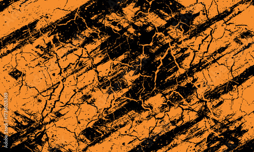 orange black brush pattern wrap car sticker banner abstract sporty lines black orange grunge brush color combination. illustration eps10.