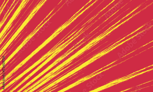 Comic book speed red yellow color lines isolated on background stripe and radial effect style for manga speed frame, superhero action, explosion background. Motion line effect, pop art. Vector 10 eps
