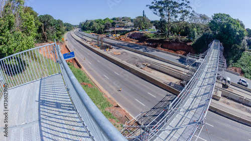 Steel Pedestrian Bridge Highway Walkway Crossing Temporary Structure