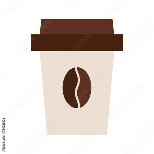 Take away coffee cup icon. Coffee to go eco-friendly reusable drink container flat style, modern cafe design elements. Vector cartoon illustration