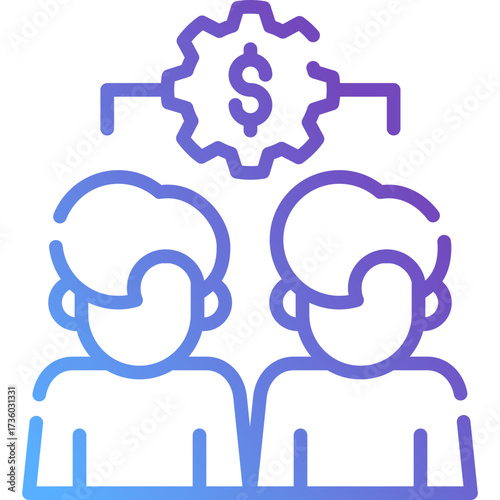 Peer to Peer Gradient Line Icon