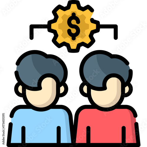 Peer to Peer Lineal Color Icon