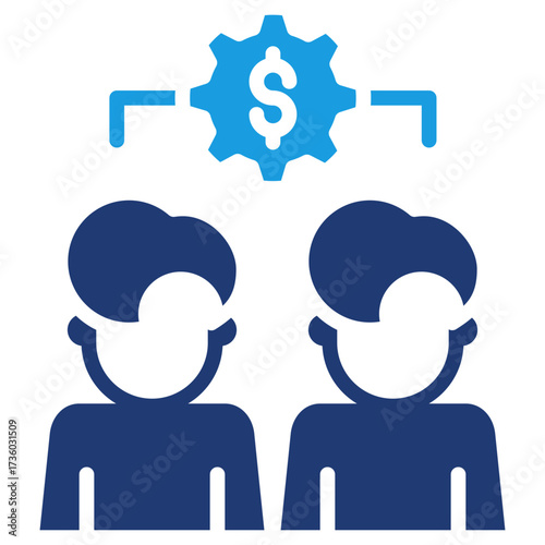 Peer to Peer Glyph Blue Icon