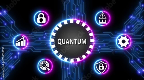 Wallpaper Mural Intricate neon-lit circuit design symbolizing the complex realms of quantum mechanics, and its applications. Torontodigital.ca