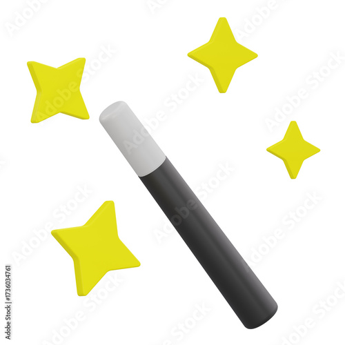 3D Magic Wand Selection Tool Icon for Photo Editing