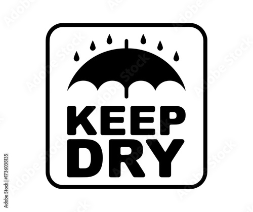 Icon symbol indicating 'keep dry' with umbrella and rain drops