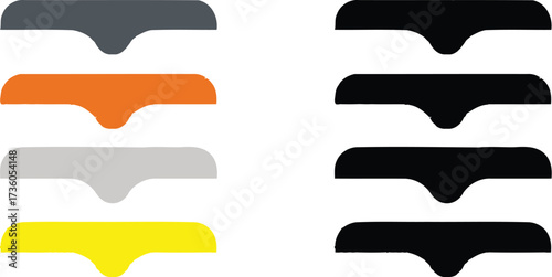 Abstract colorful shapes stacked in a modern design