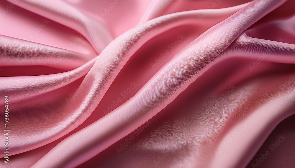 Fototapeta premium Soft Pink Silk Fabric With Smooth Flowing Folds Creating An Elegant Texture For Fashion And Design Projects