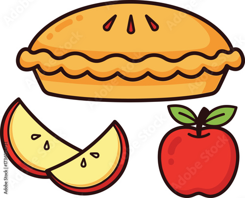 Delicious apple pie with fresh fruit slices, perfect for autumn baking and celebrations.