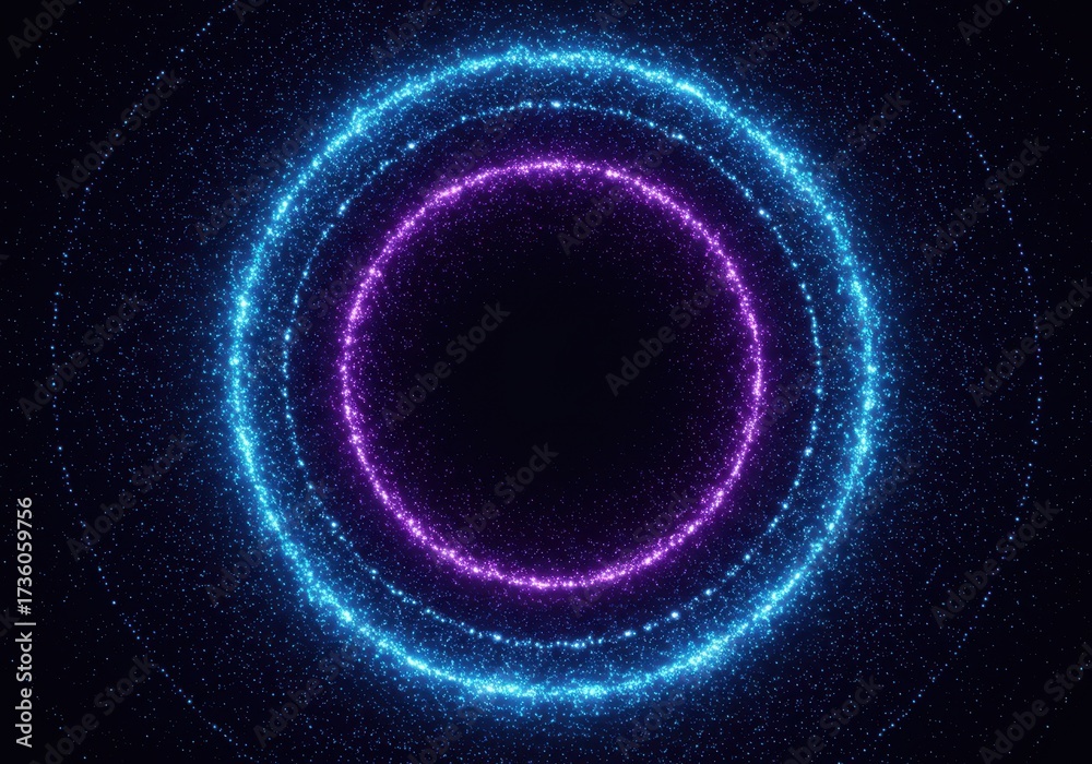 Obraz premium Abstract Digital Vortex of Light Particles