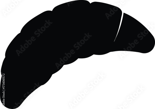 Simple Black Silhouette Croissant Pastry Icon, Silhouette croissant on a white background. croissant icon black silhouette vector illustration