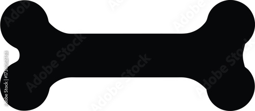 Dog bone silhouette vector icon, simple pet and animal symbol, Graphic vector silhouette of a pet bone for animal and dog concepts