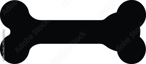 Dog bone silhouette vector icon, simple pet and animal symbol, Graphic vector silhouette of a pet bone for animal and dog concepts