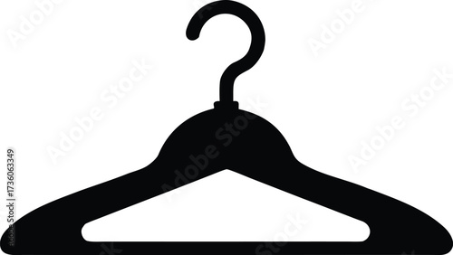 Hanger silhouette vector icon, simple and clean apparel symbol, Black silhouette of a classic coat hanger, vector illustration.